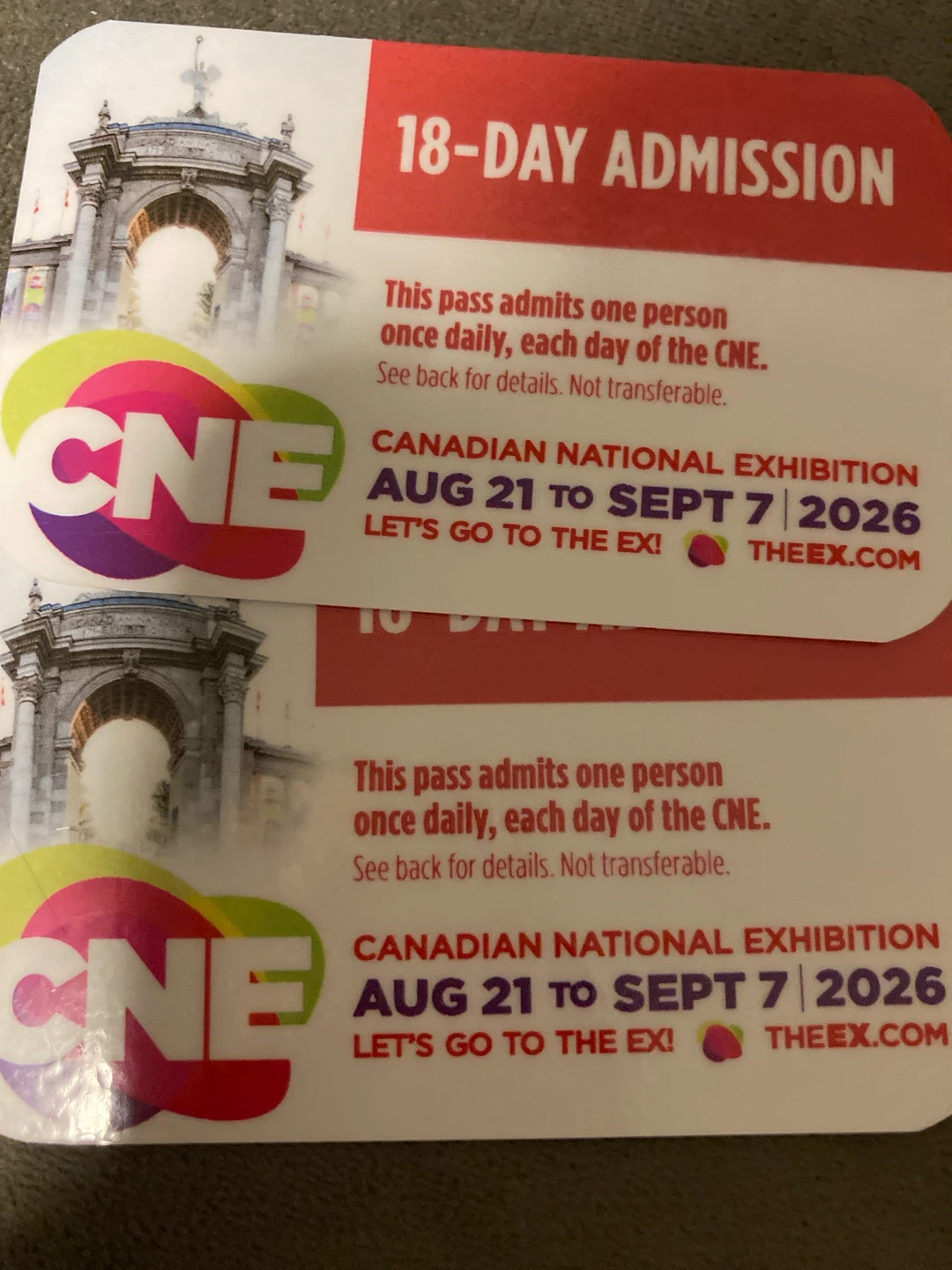 CNE Pass Ticket Adult x 2