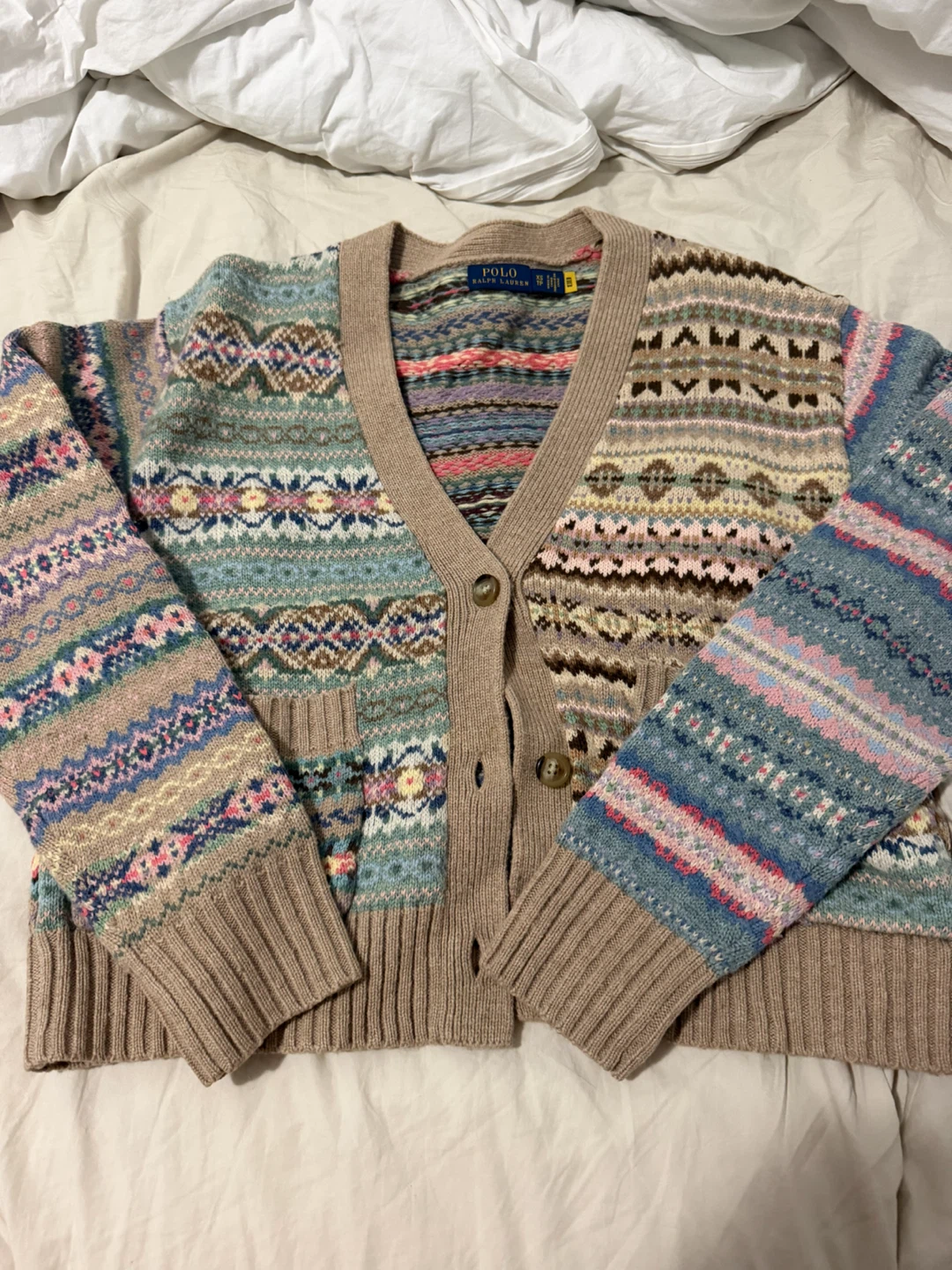 Polo Ralph Lauren Fair Isle Wool-Blend Cardigan Size XS