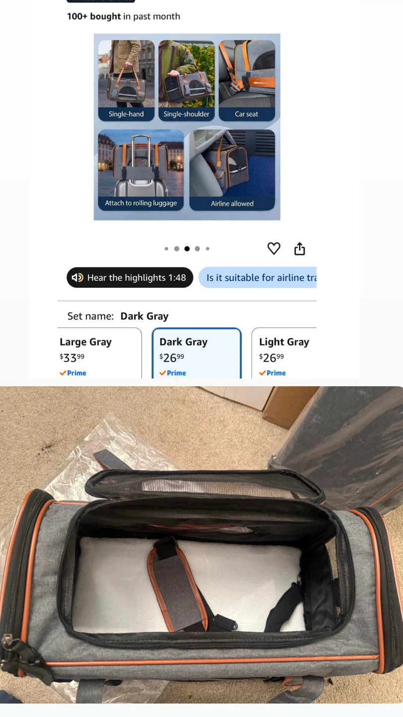 Premium Soft Cat Carrier bag - photo 4