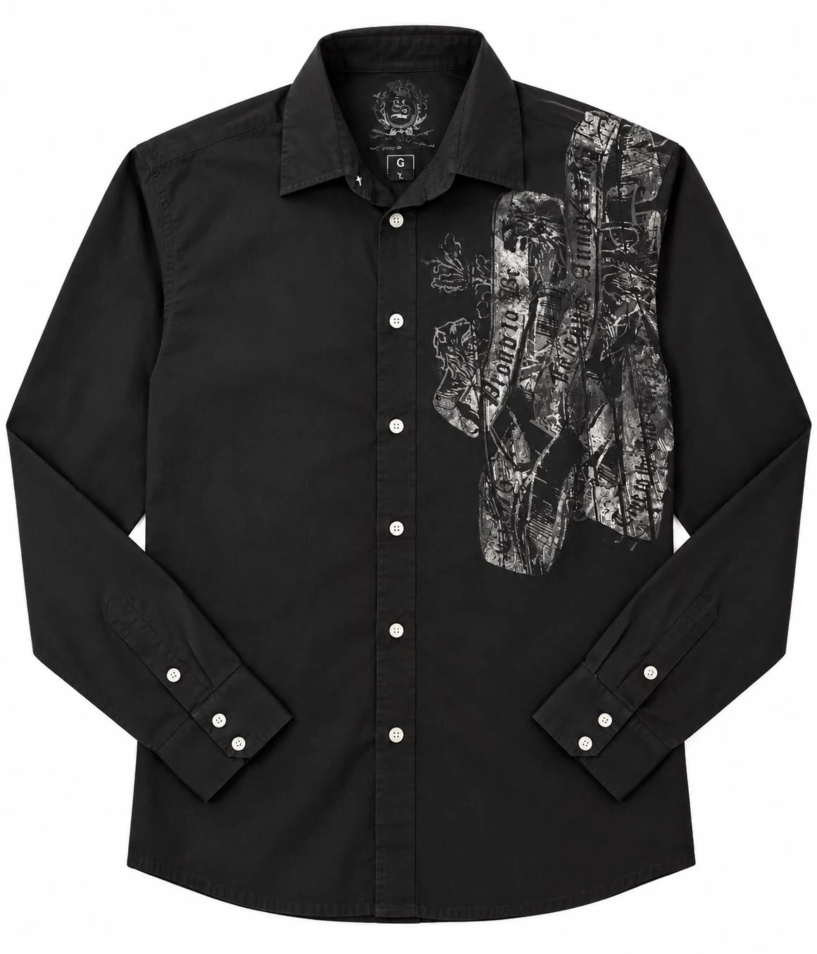SS Men's Black Long Sleeve Shirt