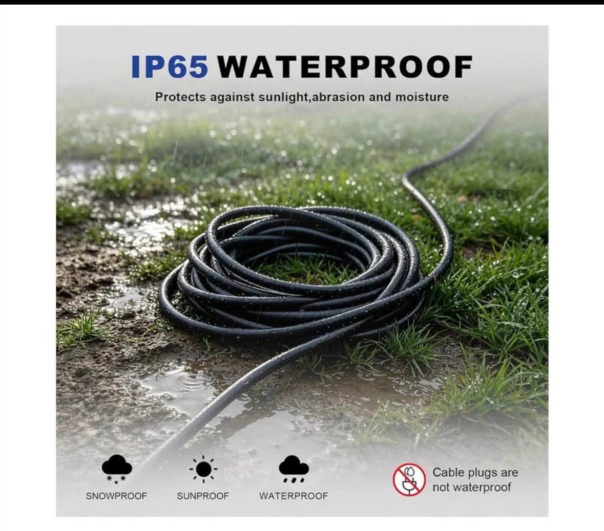 8 Ft, 12/3 SJTW Heavy Duty Extension Cord Waterproof/ 3 Prone 9 - photo 3