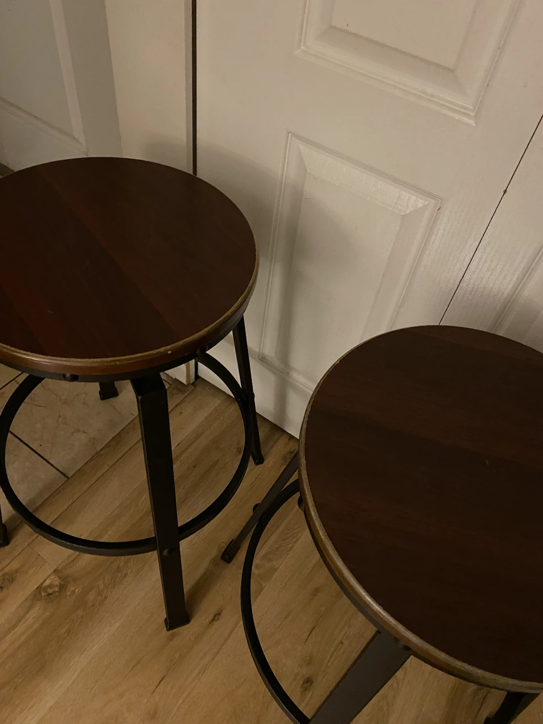 Set of Two Adjustable Industrial Bar Stools - photo 2