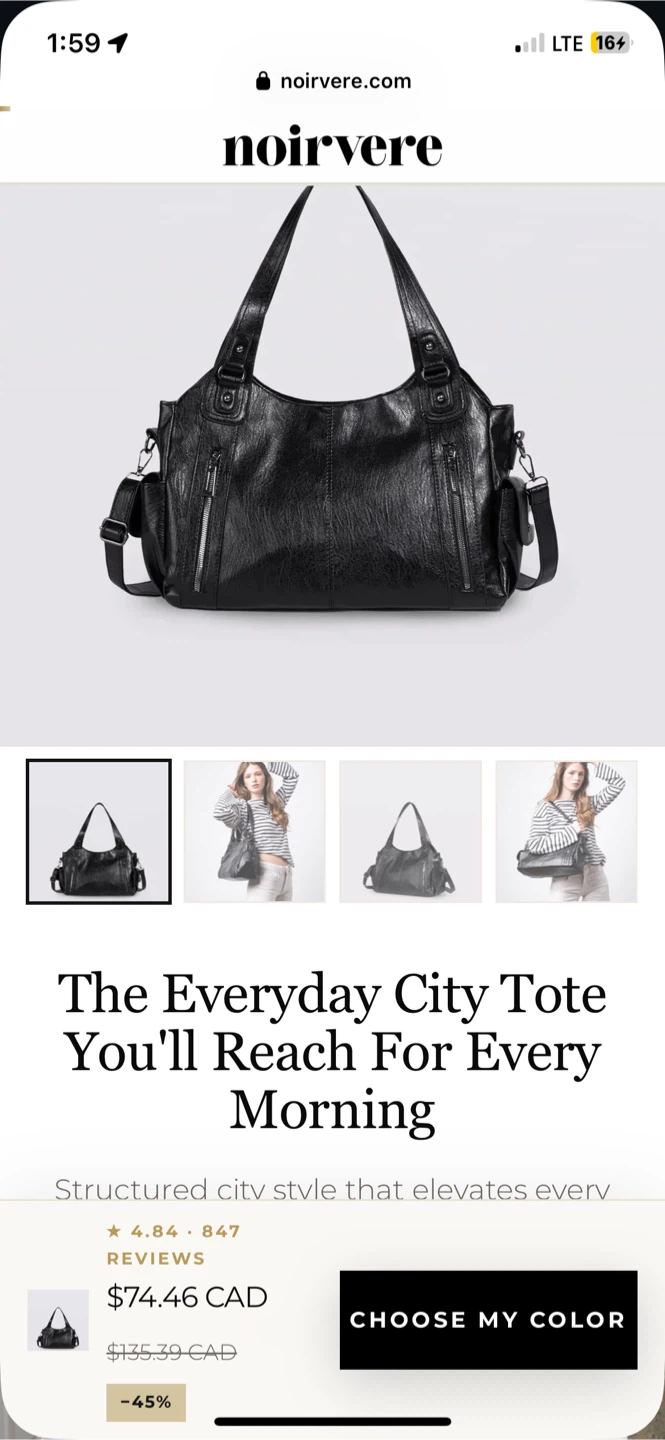 New) Noirvere Everyday City Tote Bag - photo 3