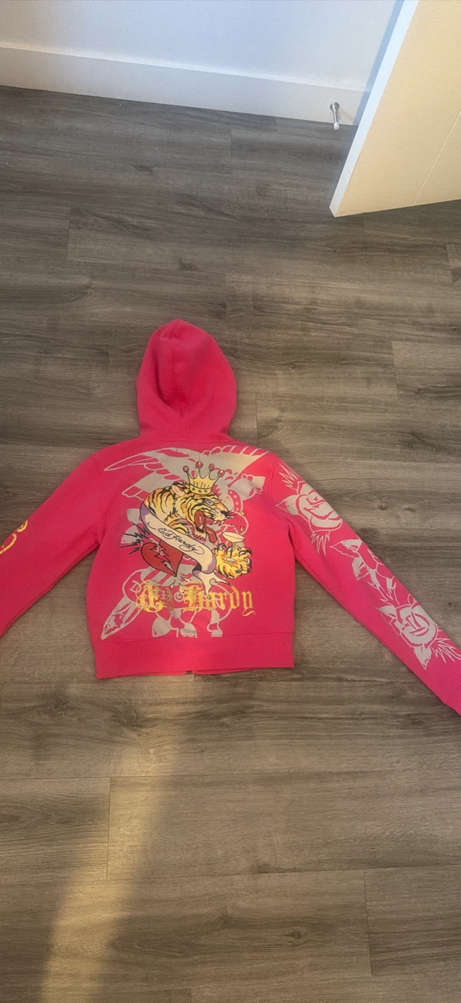 Ed Hardy Pink Zip-Up Hoodie - photo 2