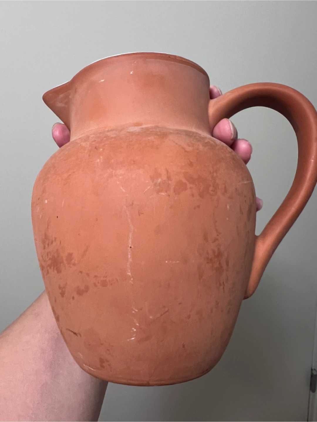 Terracotta Pitcher with Glazed Interior