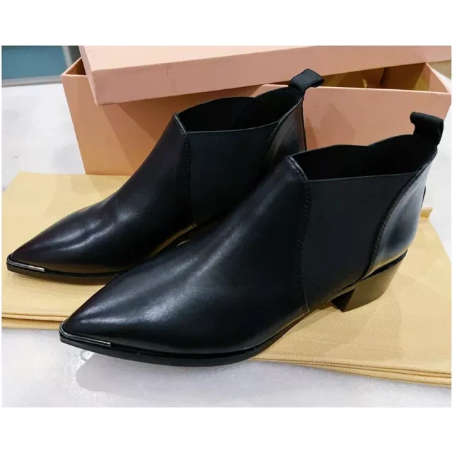 ACNE STUDIOS JENNY LEATHER ANKLE BOOTS SZ 5 (35) BNIB - photo 3