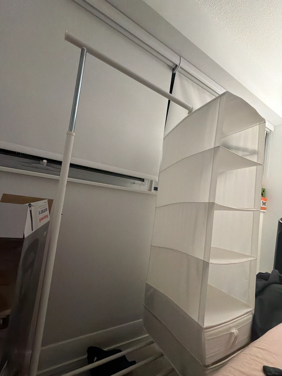 Ikea Rigga White Metal Rolling Clothing Rack - photo 3