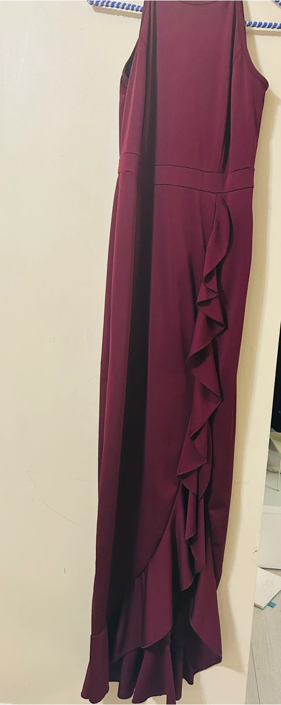 Burgundy Velvet Wrap Dress - photo 5