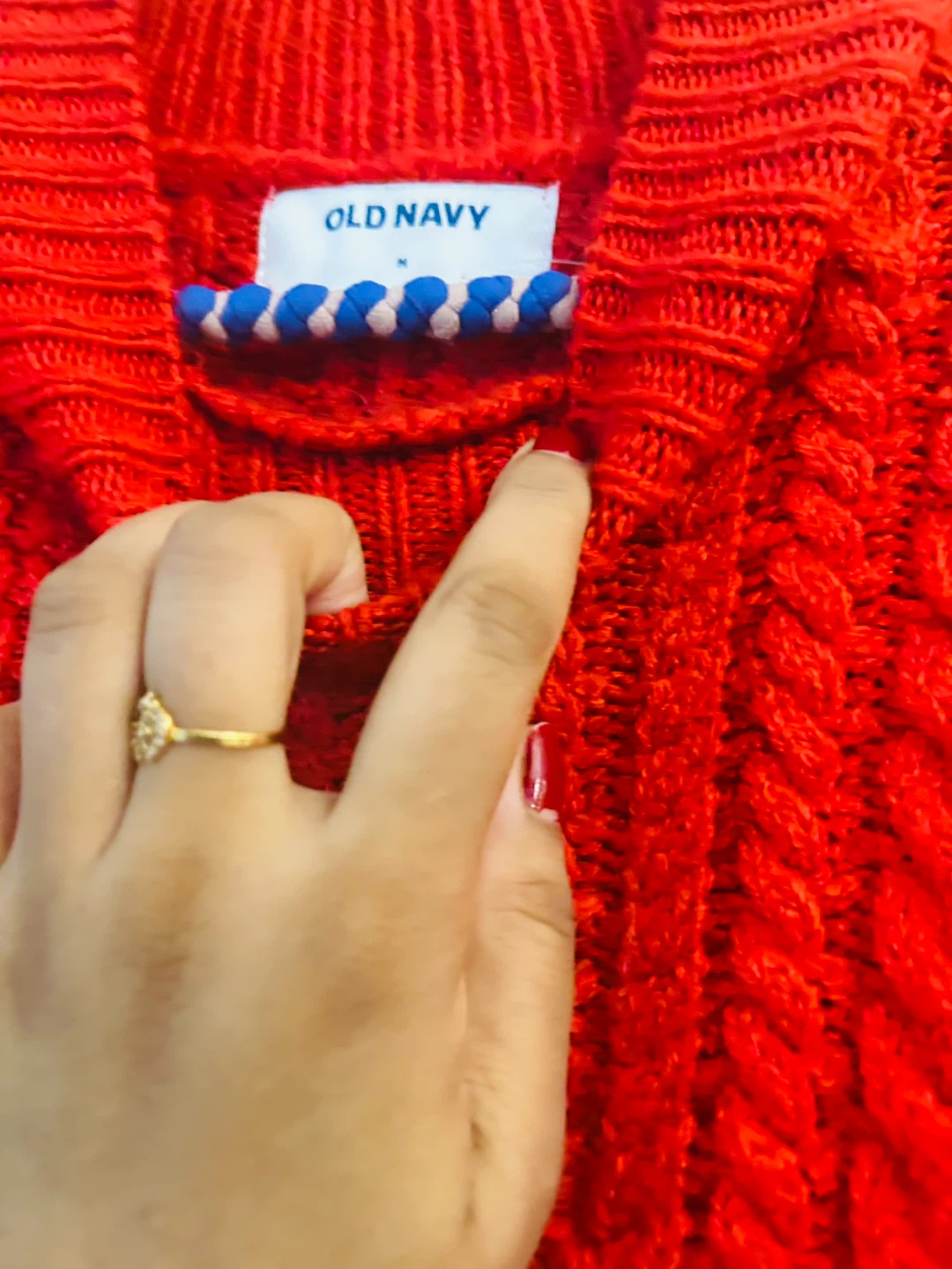 Old Navy Red Cable Knit Sweater Dress