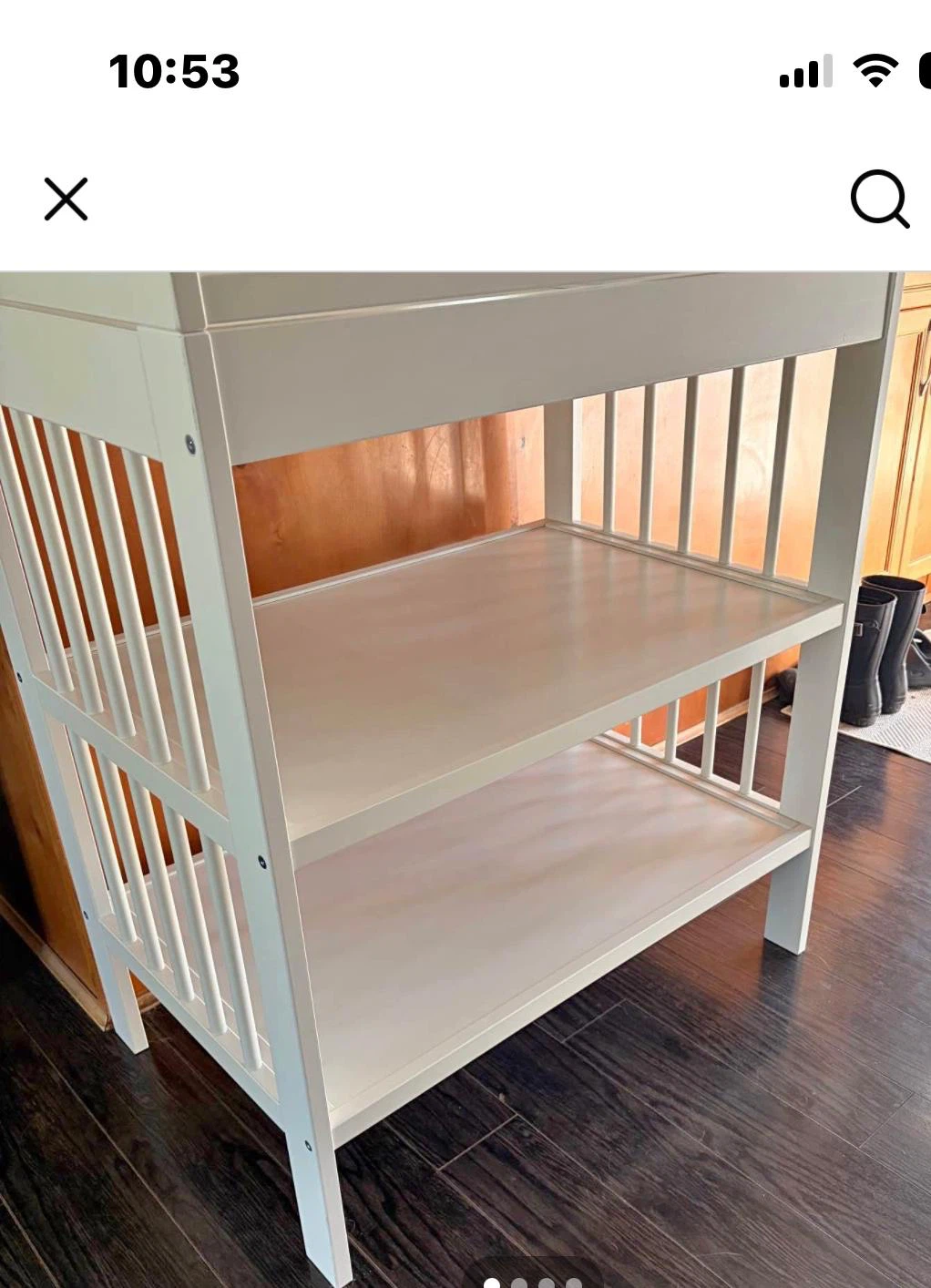 White Wooden Change Table - photo 2