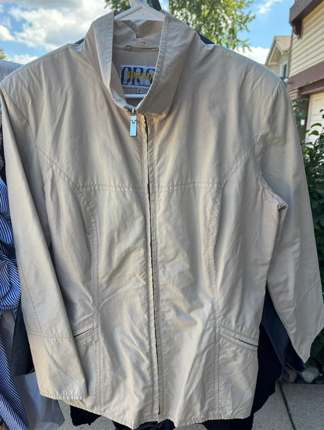 Torsta Beige Zip-Up Jacket