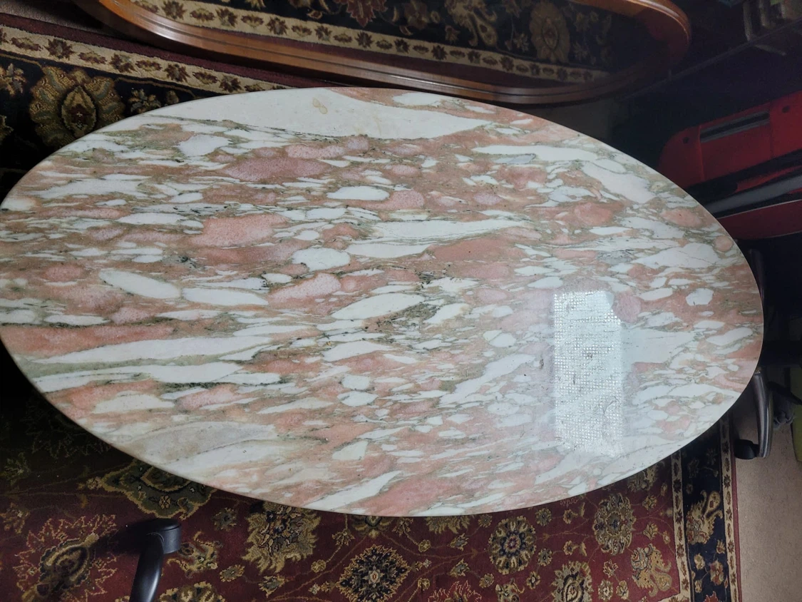 Marble Top Oval Dining Table