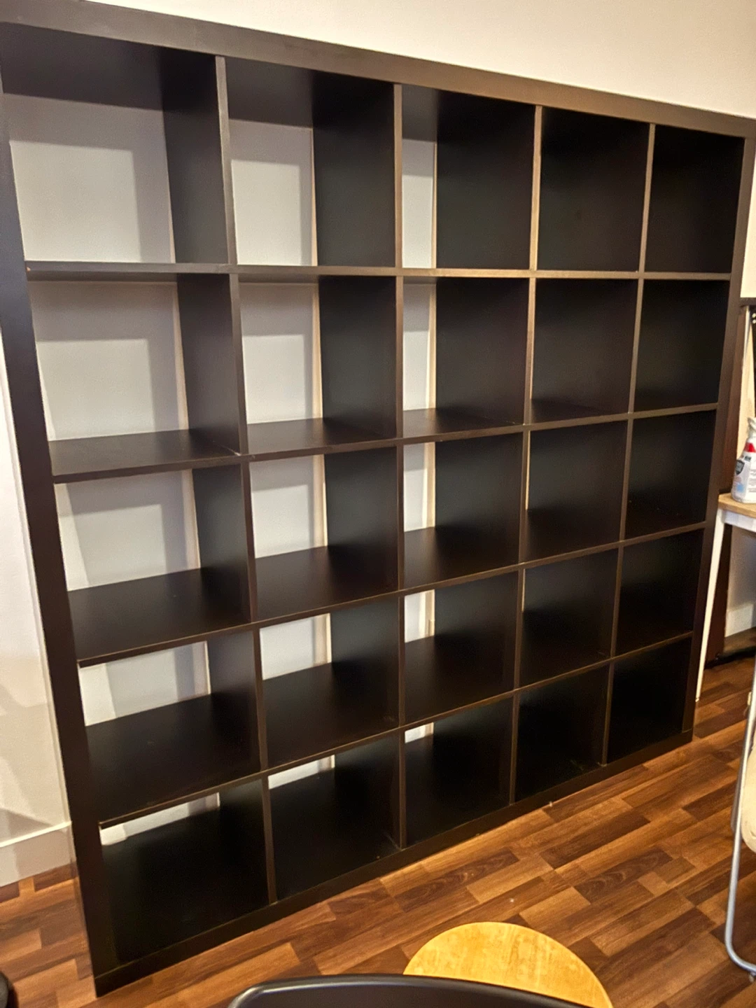 IKEA Kallax Shelving Unit, 5x5, Black-Brown