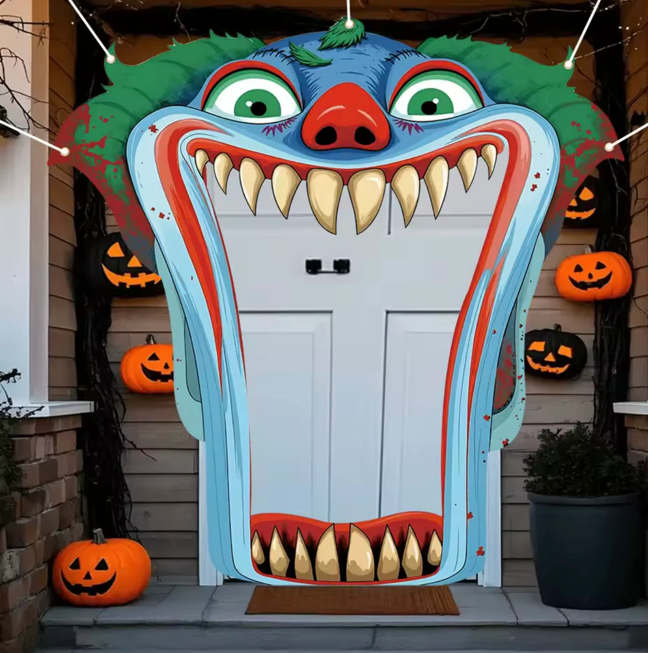 Halloween Monster Door Decoration Giant Scary Mouth