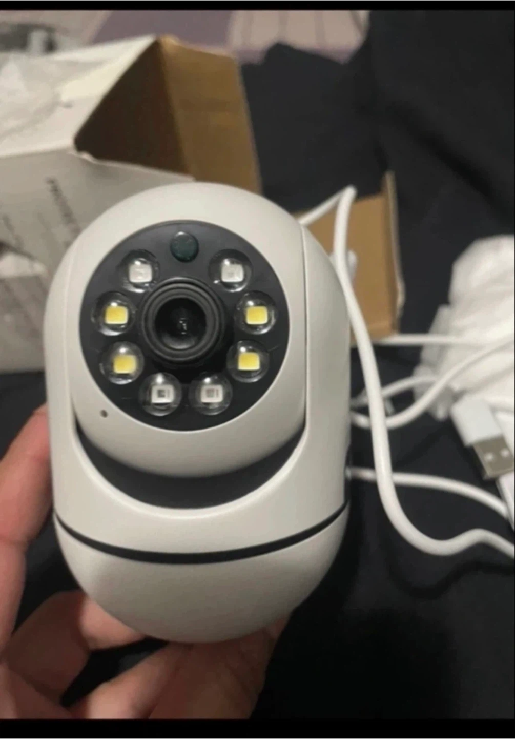 White Security Camera with Night Vision