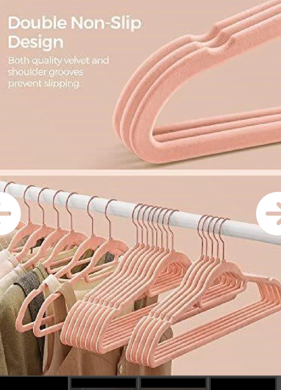 Pack of 30 SONGMICS Pink Velvet Non-Slip Clothes Hangers( - photo 3