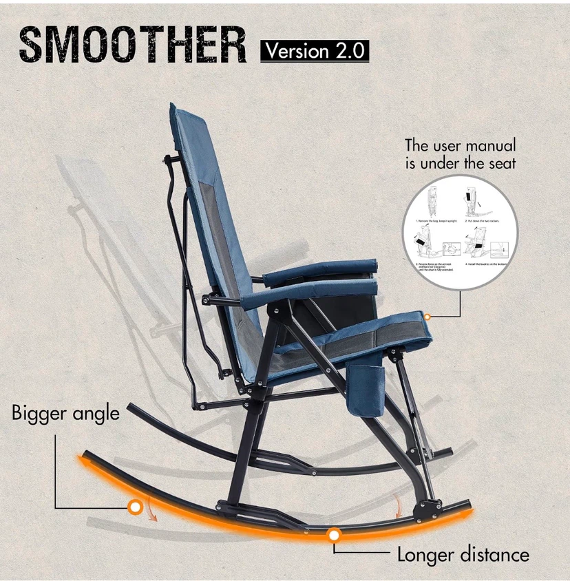 Portal Oversized Folding Camping Rocking Chair - photo 4