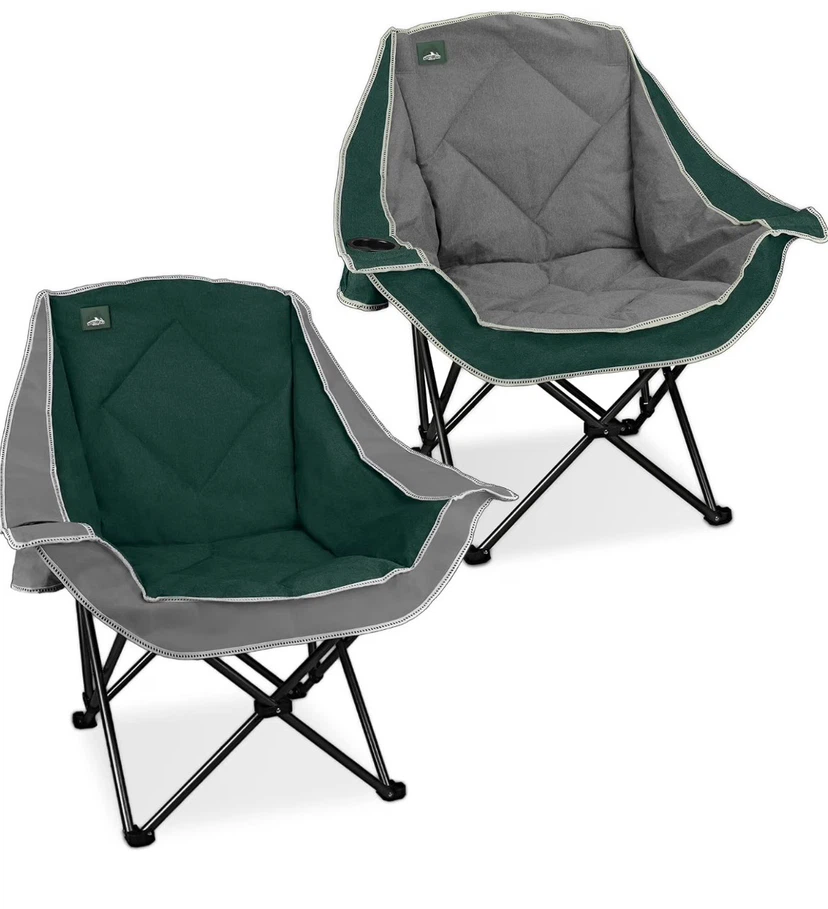 Northroad 2 Pack Oversized Camping Chairs Grey & Green