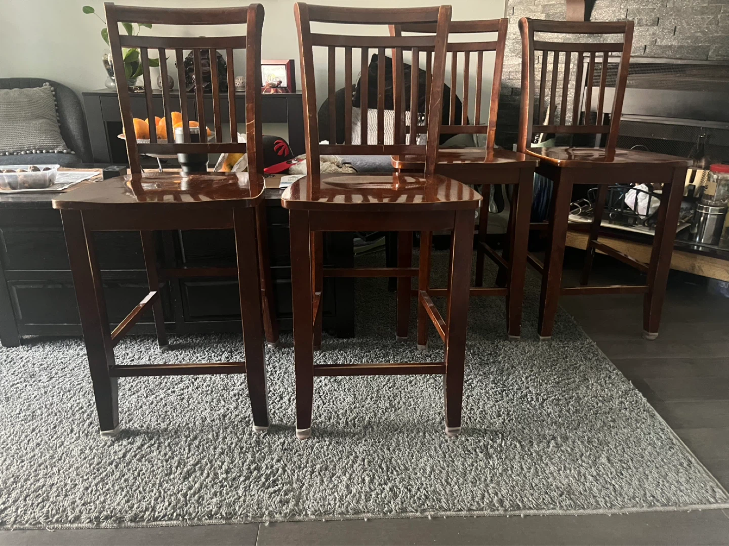 Set of 4 Oak Counter Height Stools/Bar Stools - photo 3