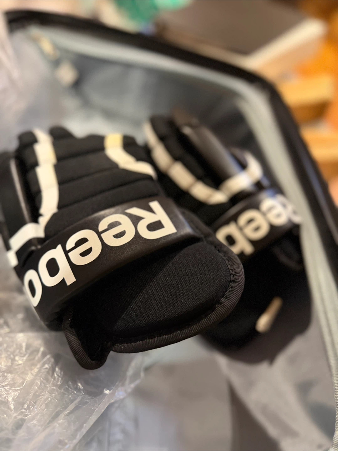 Reebok Gloves and Bauer Helmet Set