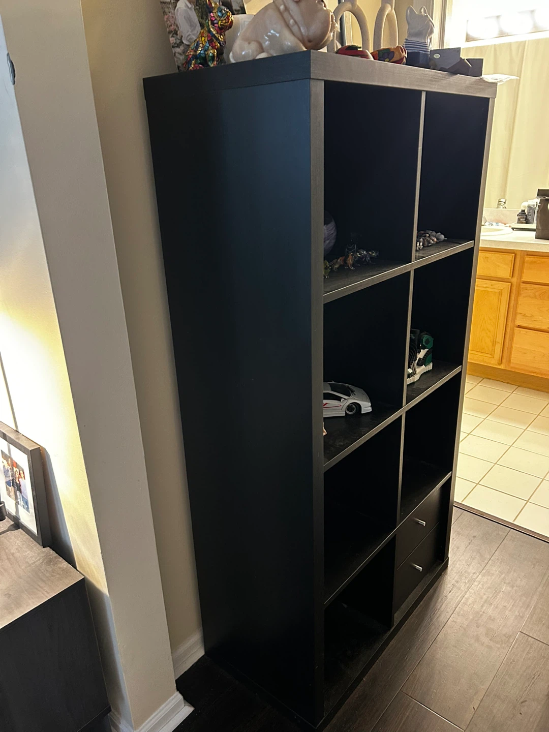 Black 8-Cube Storage Shelf with Drawers - photo 2