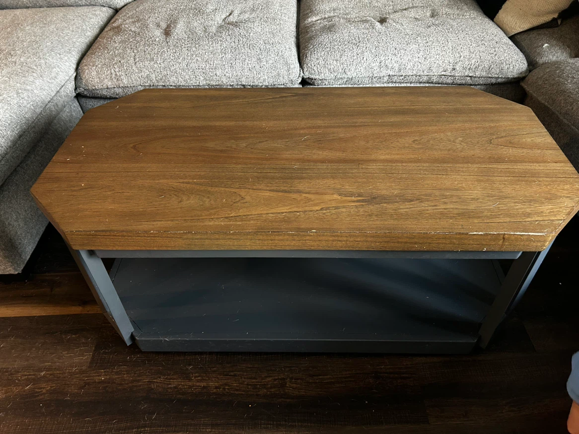 Industrial Style Coffee Table with Lower Shelf