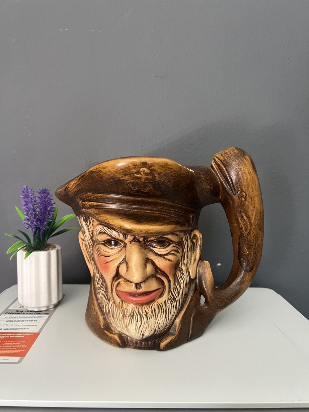 Vintage Ceramic Face Mug