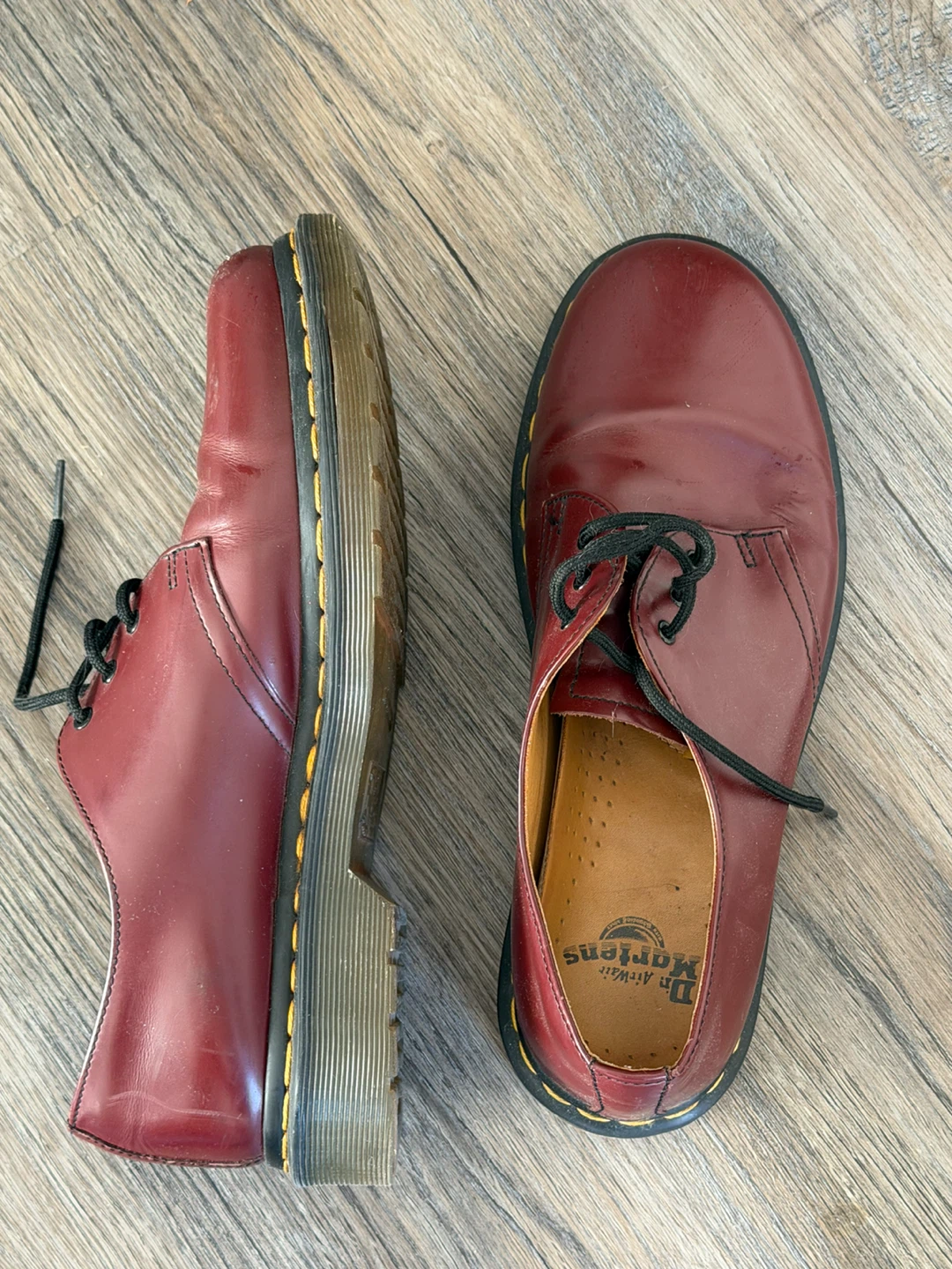 Dr. Martens 1461 Red Leather Oxford Shoes