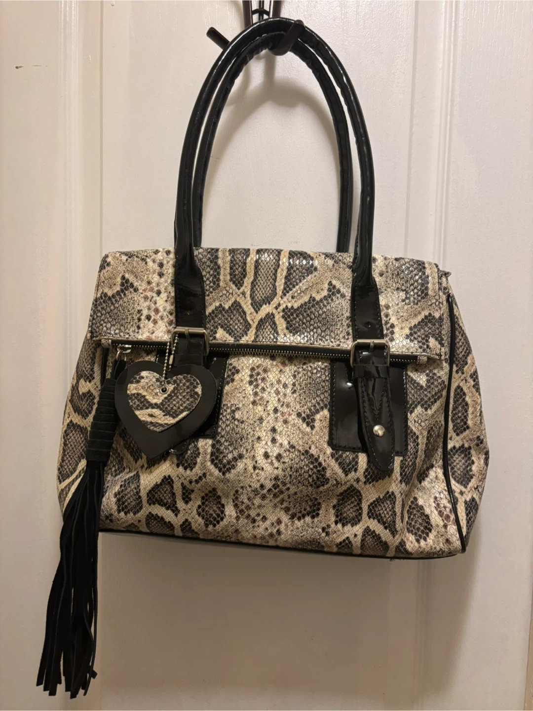 Beautiful leather Handbag with Heart Charm