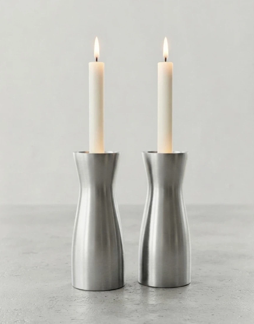 Vintage Heavy Metal Candlestick Holders