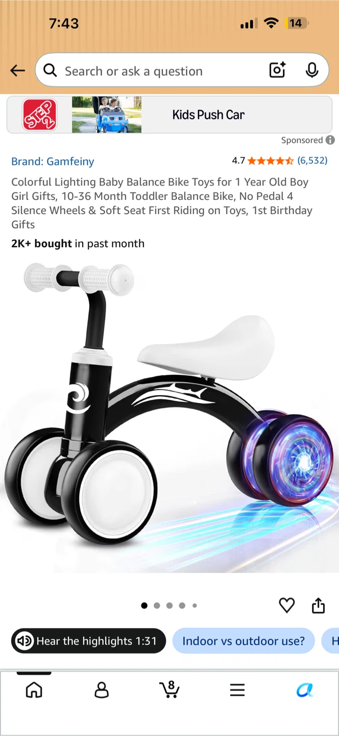 Gamfeiny Toddler Balance Bike - photo 3