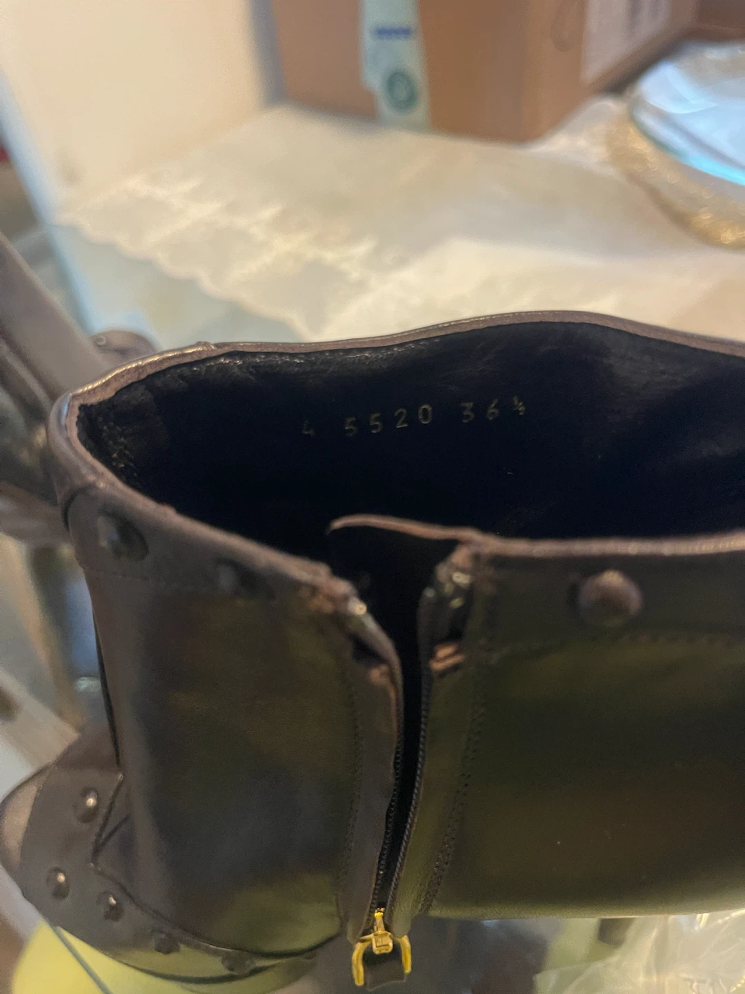 Sergio Rossi black studded peep-toe booties - photo 3