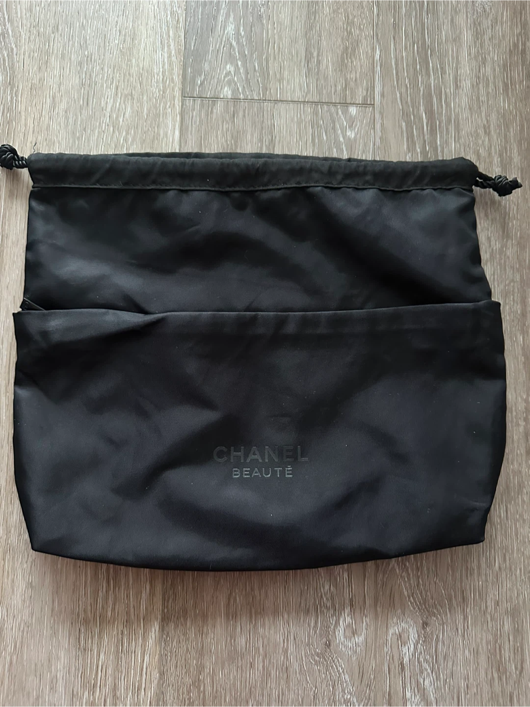 Chanel Beaute Black Drawstring Pouch
