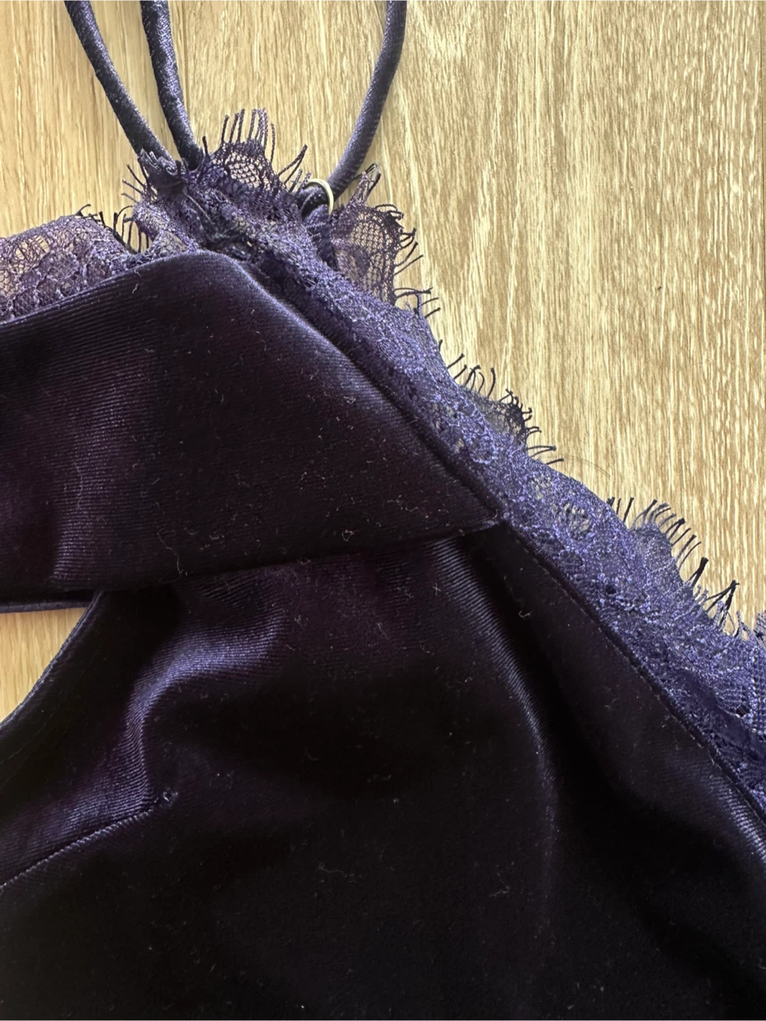 LULUS Navy Purple Velvet Off-Shoulder Dress M - photo 2