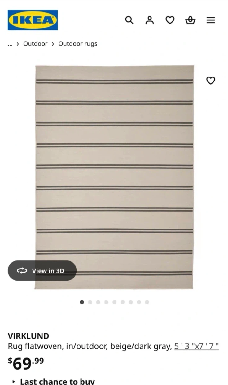 Ikea virklund rug - 5’3 x 7’7”-used, good condition-discontinued