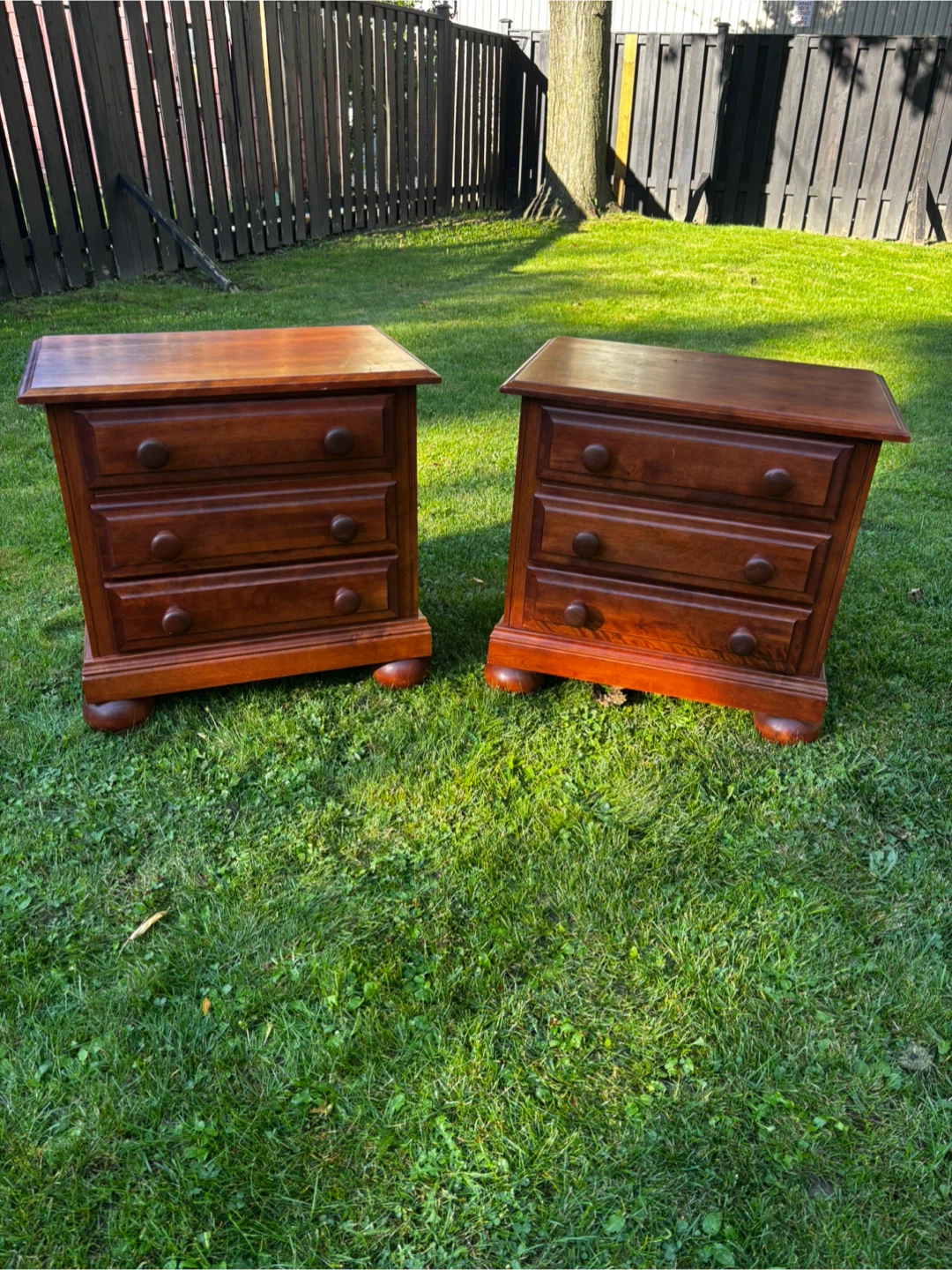 Solid Wood Nightstand/End Tables Set