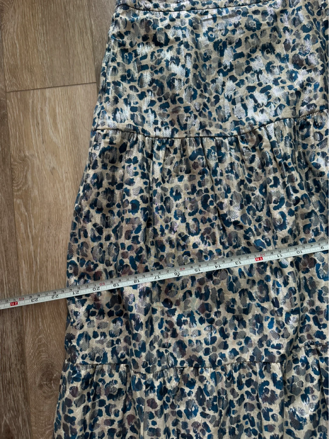 WHISTLES Metallic Leopard Print Tiered Midi Skirt - photo 5