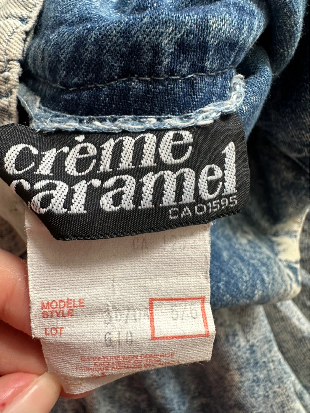 VINTAGE Crème Caramel Acid Wash Denim Skirt - photo 4