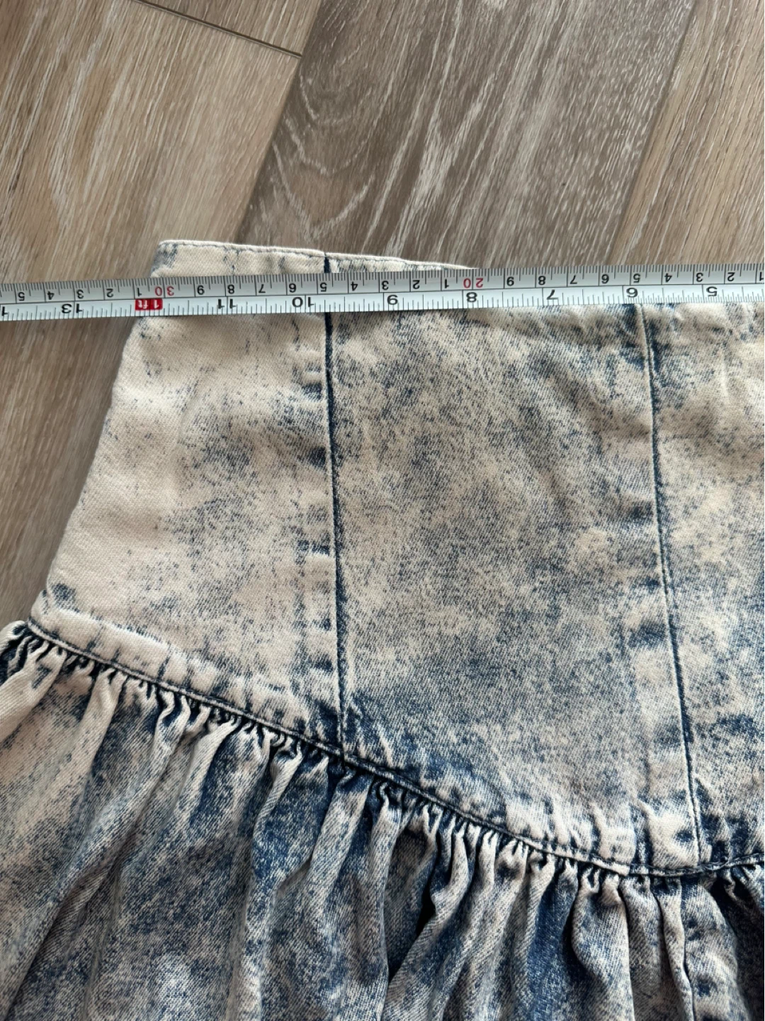 VINTAGE Crème Caramel Acid Wash Denim Skirt - photo 5