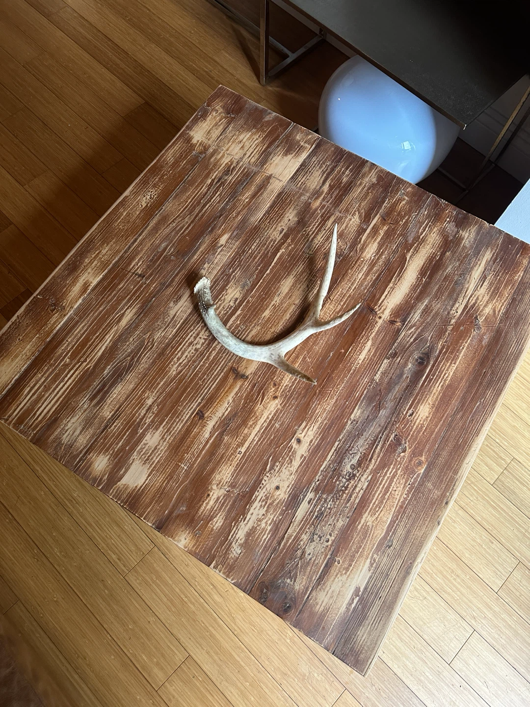 RUSTIC VINTAGE LIVE EDGE RECLAIMED WOOD STEEL COFFEE TABLE - photo 5