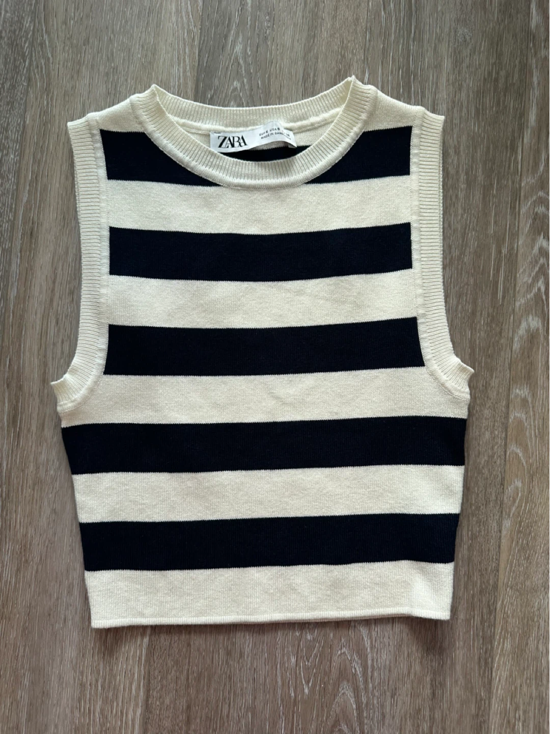 Zara Striped Knit Tank Top S