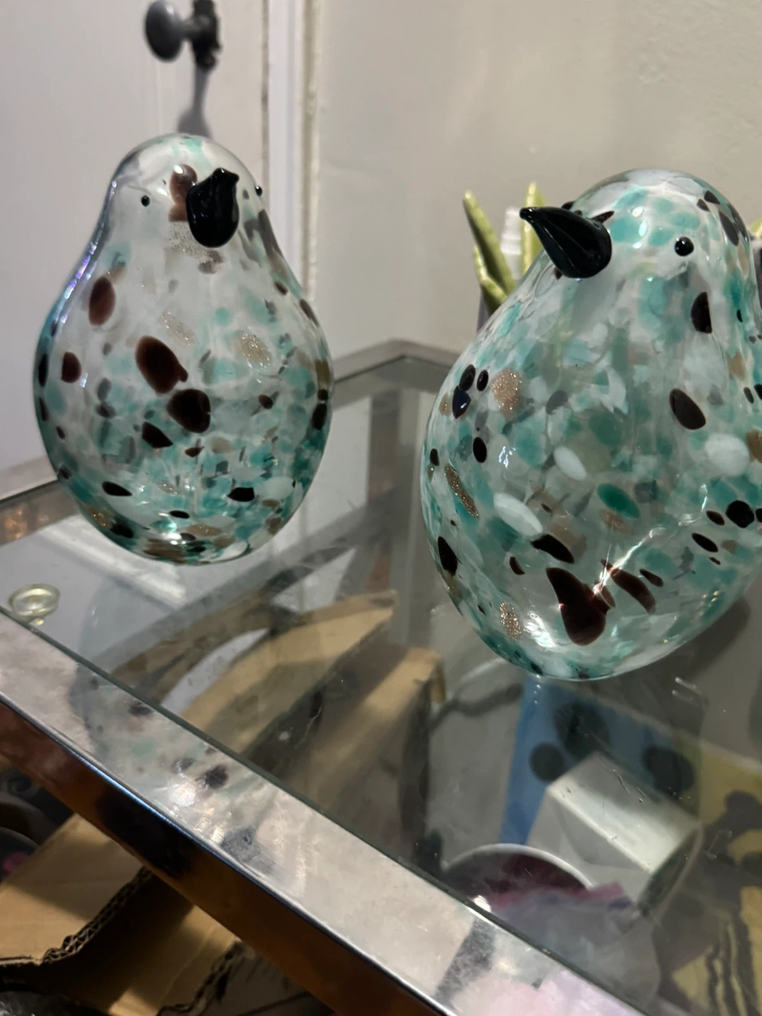Set of 2 Glass Decorative Birds - photo 2