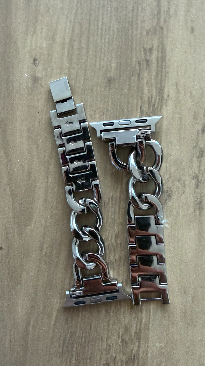 Silver-tone metal chain band for Apple Watch