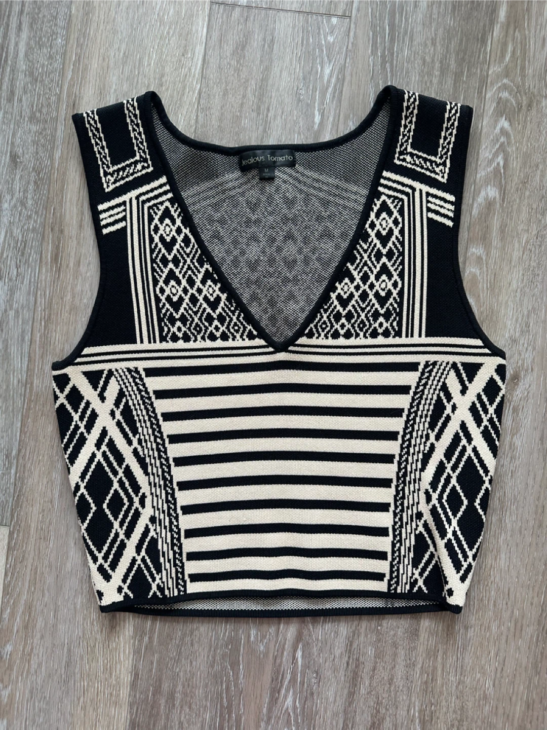 Jealous Tomato Geometric Knit Vest M