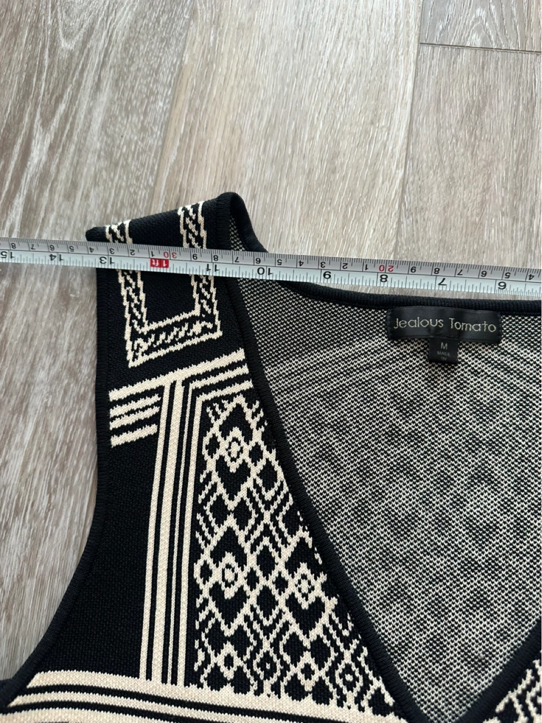 Jealous Tomato Geometric Knit Vest M - photo 5