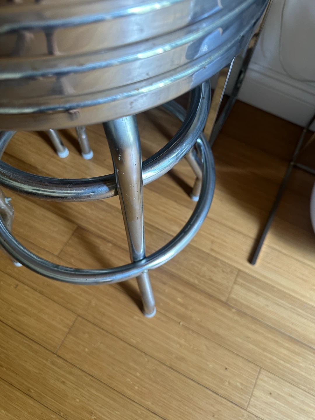 VINTAGE MCM CHROME DINER STOOLS BAR HEIGHT CHAIR - photo 3