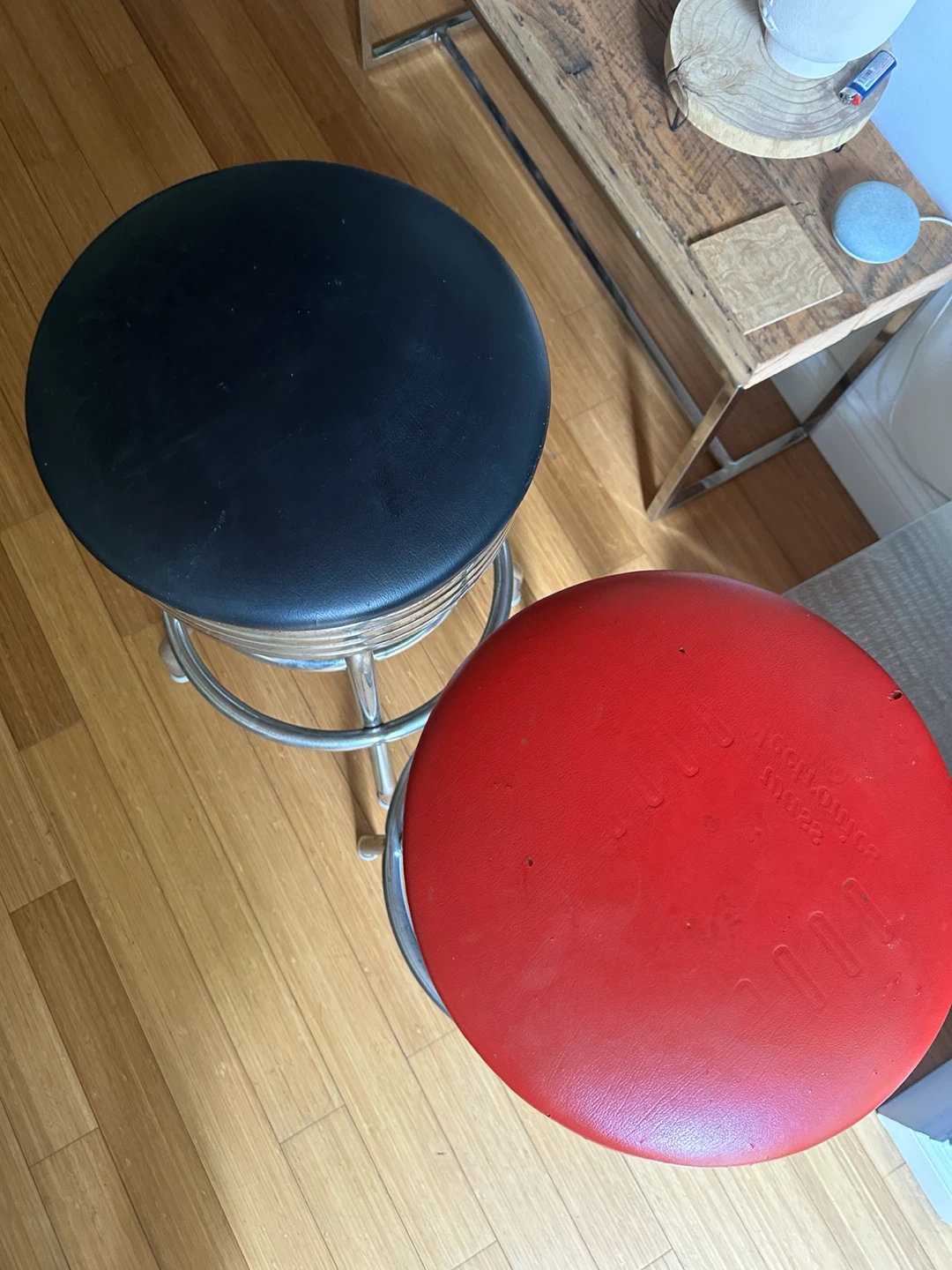 VINTAGE MCM CHROME DINER STOOLS BAR HEIGHT CHAIR - photo 5