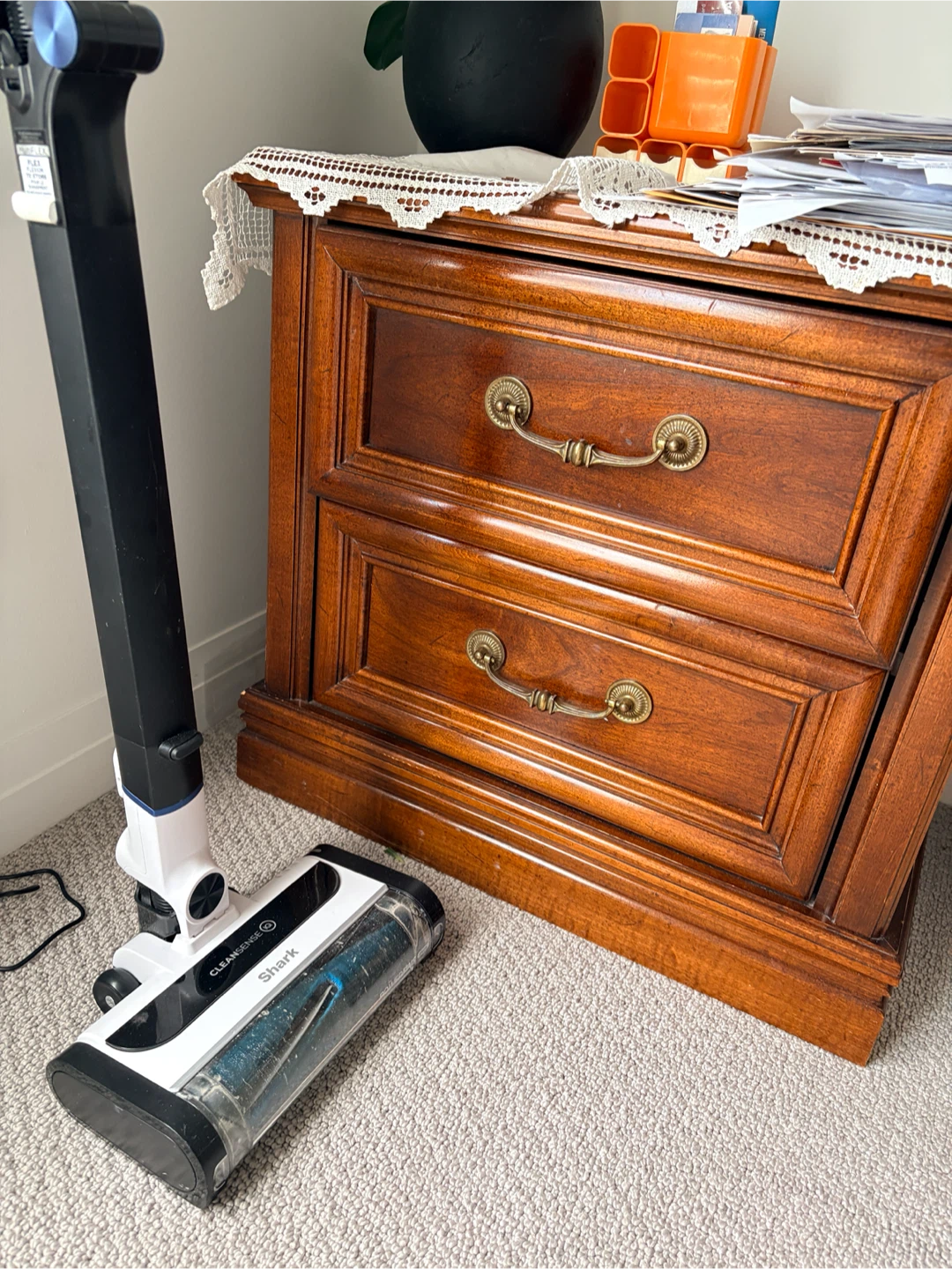 Wooden bed mattress and matching Nightstand with Two Drawers - photo 2