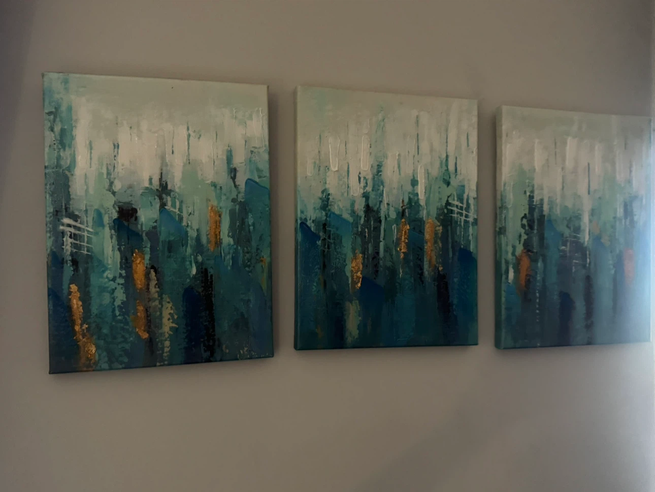 Set of 3 Abstract Wall Art Canvases