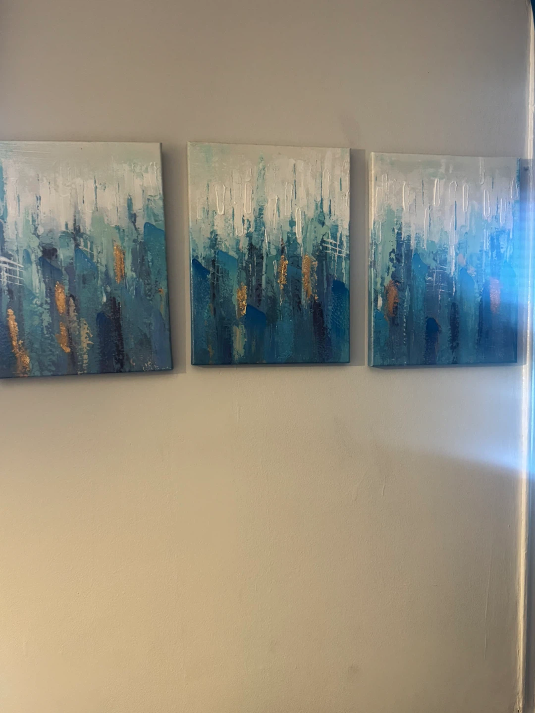 Set of 3 Abstract Wall Art Canvases - photo 2